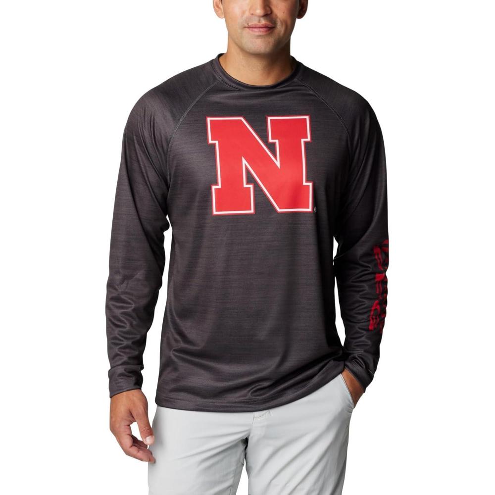 imageColumbia Mens Collegiate Terminal Tackle Heather Long Sleeve ShirtHiking ShirtNeb Shark Heather