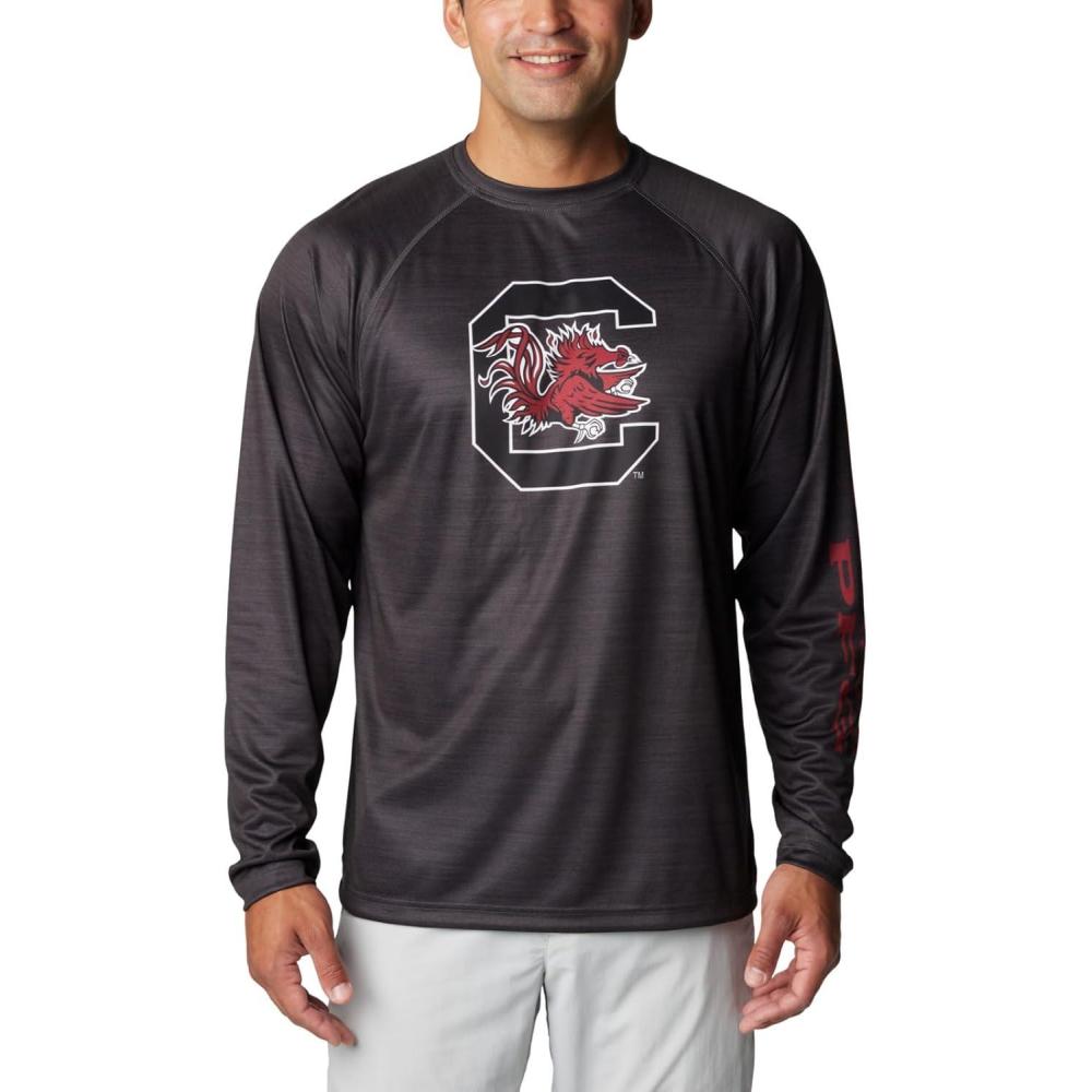 imageColumbia Mens Collegiate Terminal Tackle Heather Long Sleeve ShirtHiking ShirtSc Shark Heather