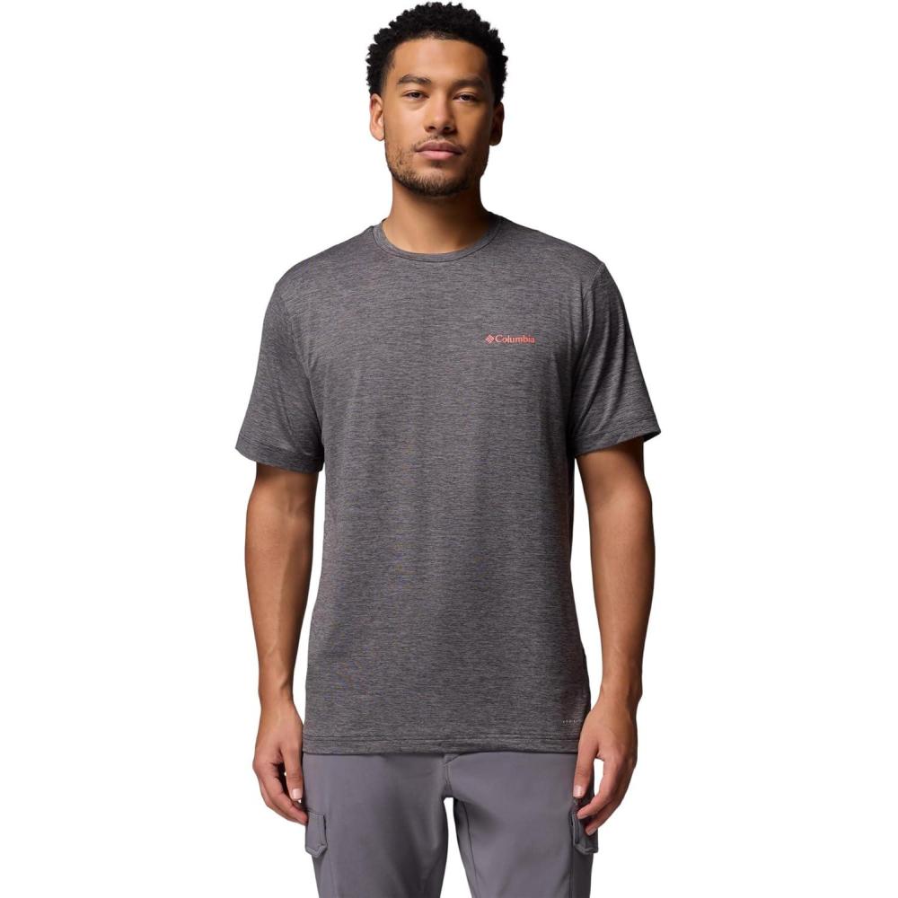 imageColumbia Mens Kwick Hike Back Graphic Short Sleeve TeeBlack HeatherLinescape