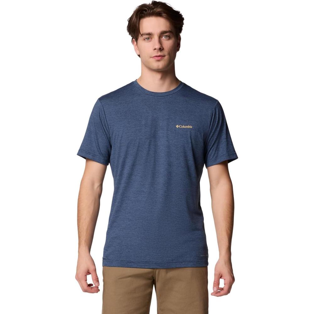 imageColumbia Mens Kwick Hike Back Graphic Short Sleeve TeeCollegiate Navy HeatherPlanet Watch
