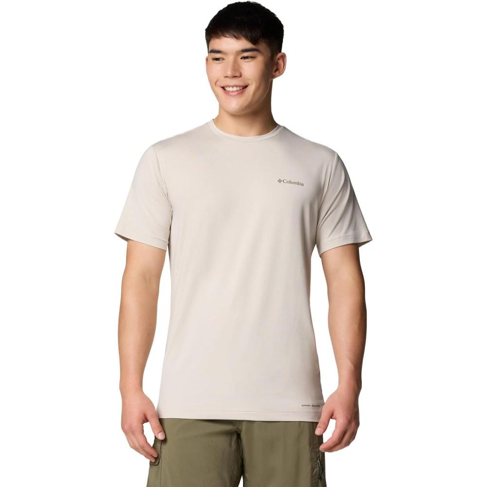 imageColumbia Mens Kwick Hike Back Graphic Short Sleeve TeeDark Stone HeatherPlanet Watch
