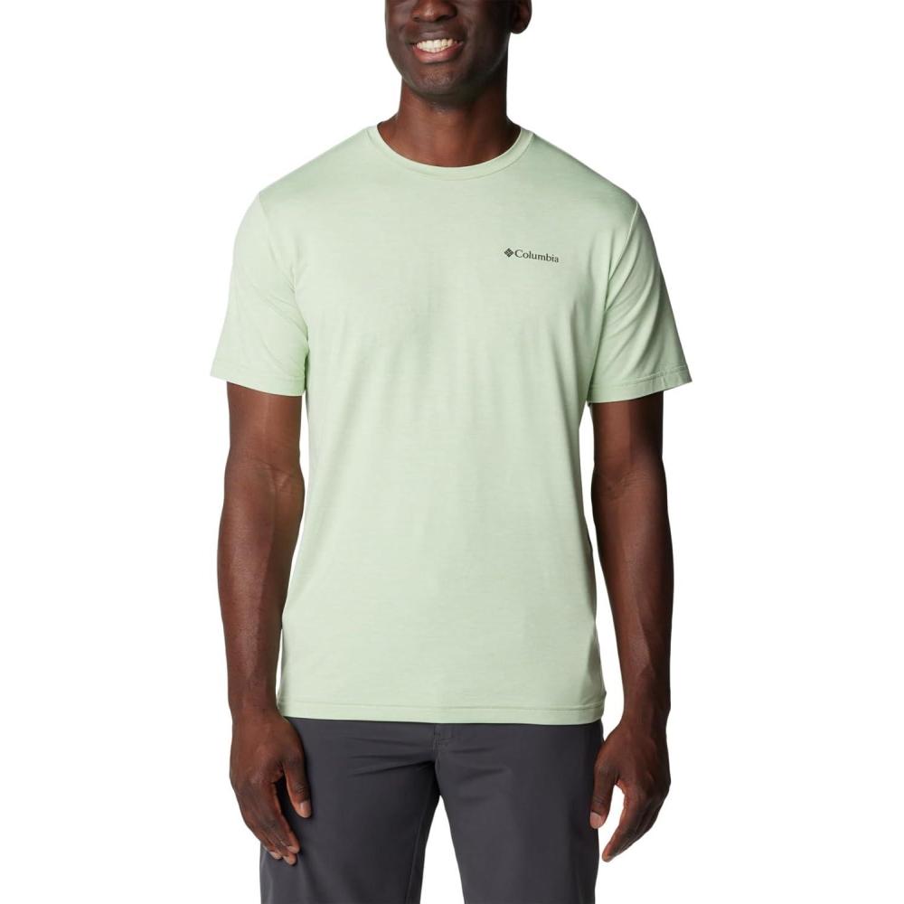 imageColumbia Mens Kwick Hike Back Graphic Short Sleeve TeeSage Leaf HeatherMoonscape