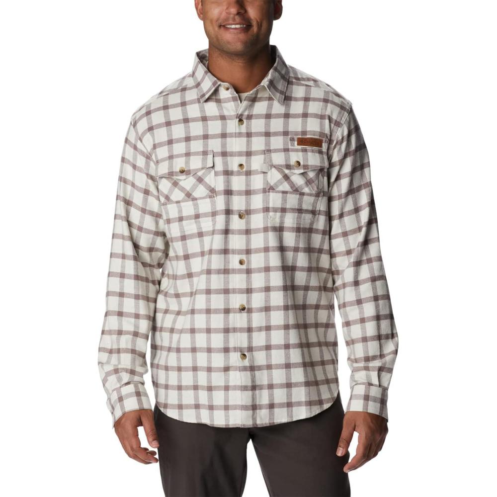 imageColumbia Mens Roughtail Stretch Flannel Long SleeveChalk Duck Blind Gingham