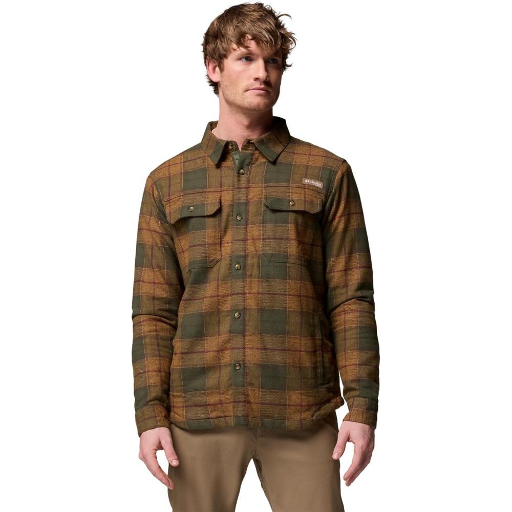 imageColumbia Mens Saddle Point Warm Lined FlannelSurplus Green Iron Sight Buffalo