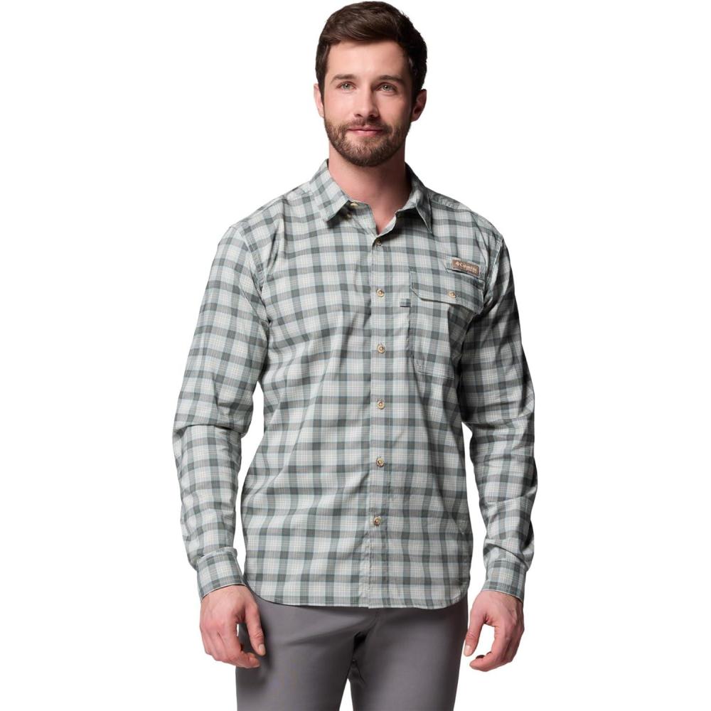 imageColumbia Mens Sharptail Long Sleeve Yarn Dye ShirtPond Triple Check