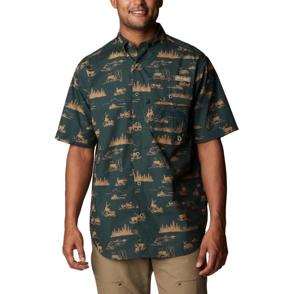 imageColumbia Mens Sharptail Short Sleeve ShirtSharptail Short Sleeve ShirtDark Forest High Country Print