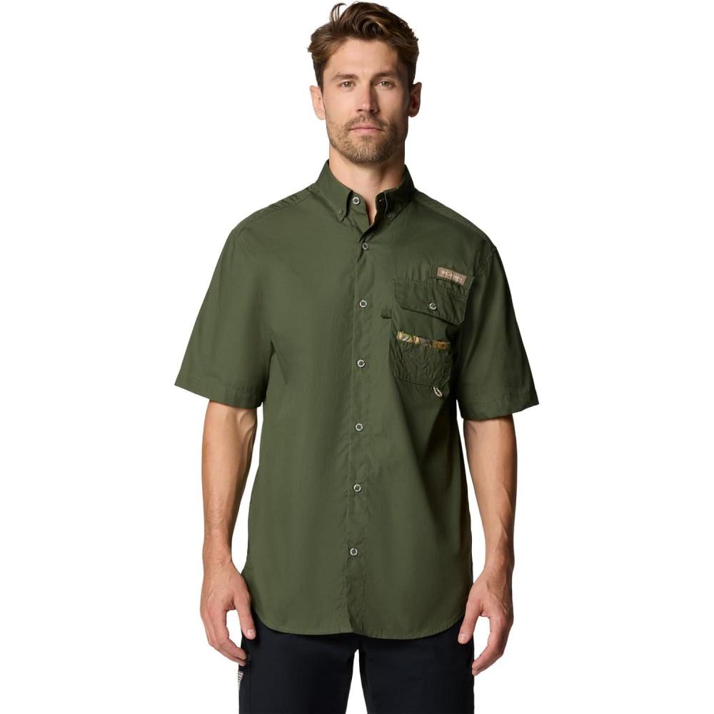 imageColumbia Mens Sharptail Short Sleeve ShirtSharptail Short Sleeve ShirtSurplus GreenTimberwoods Camo