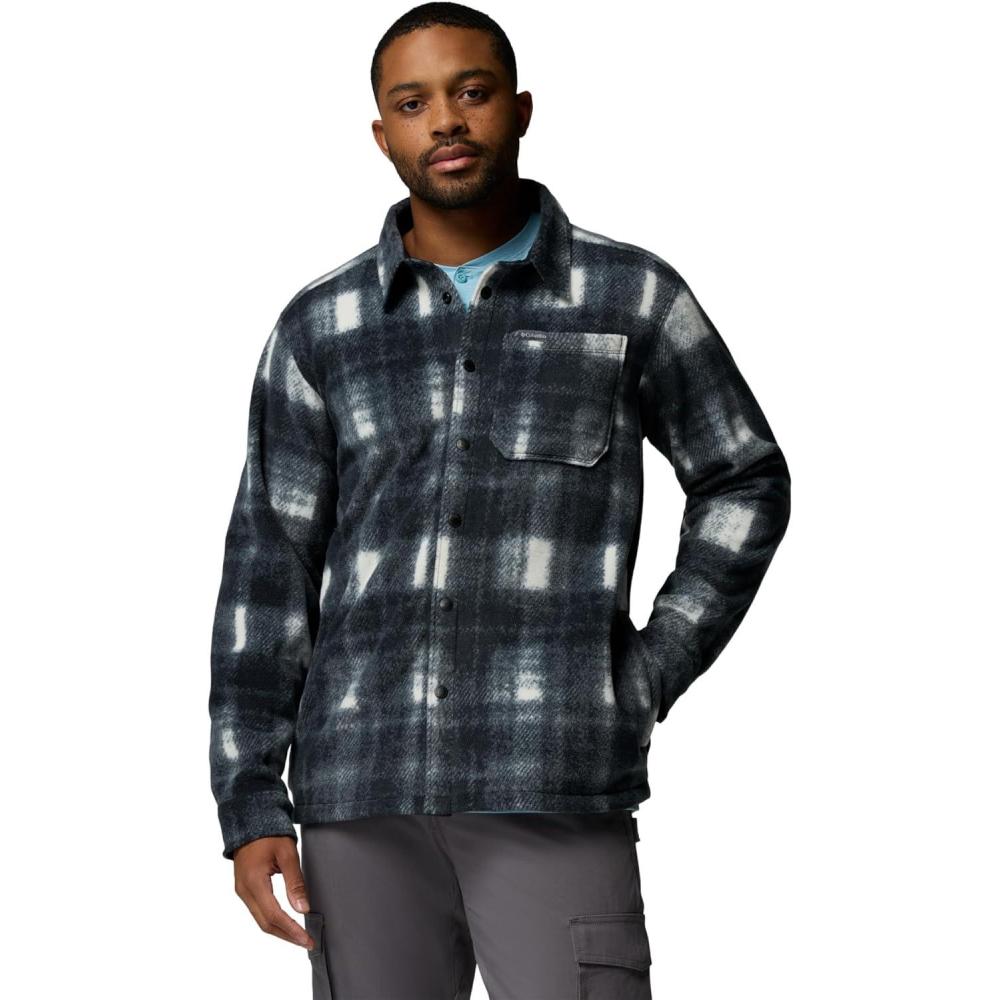 imageColumbia Mens Steens Mountain Printed Shirt Jacket II Chalk Omblur Large
