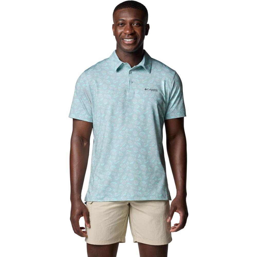 imageColumbia Mens Super Slack Tide II Stretch PoloCrushed Blue Poppin