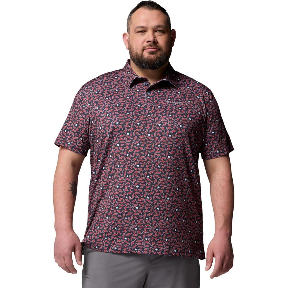 imageColumbia Mens Super Slack Tide II Stretch PoloNocturnal Fish Nation