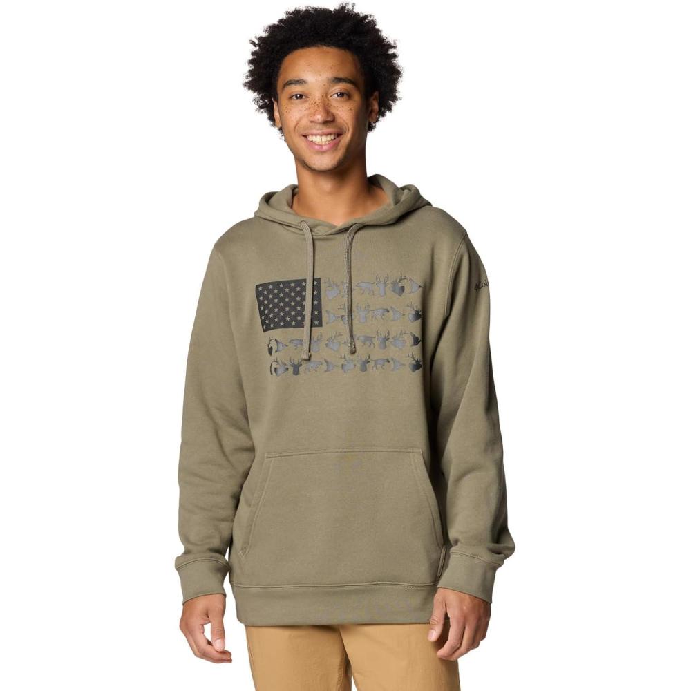imageColumbia mens Phg Game Flag Ii HoodieHooded SweatshirtStone GreenBlack Hunt Flag