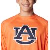 Columbia Mens Collegiate Terminal Tackle Heather Long Sleeve ShirtHiking Shirt(Aub – Spark Orange Heather)