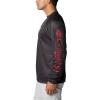 Columbia Mens Collegiate Terminal Tackle Heather Long Sleeve ShirtHiking Shirt(Sc – Shark Heather)