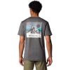 Columbia Men’s Kwick Hike Back Graphic Short Sleeve Tee(Black Heather/Linear View Multi)