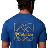 Columbia Men’s Kwick Hike Back Graphic Short Sleeve Tee(Collegiate Navy Heather/Linescape)