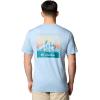 Columbia Men’s Kwick Hike Back Graphic Short Sleeve Tee(Ripple Blue Heather/Linear View Multi)