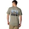 Columbia Men’s Kwick Hike Back Graphic Short Sleeve Tee(Stone Green Heather/Linear View Multi)