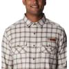 Columbia Men’s Roughtail Stretch Flannel Long Sleeve(Chalk Duck Blind Gingham)