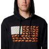 Columbia mens Phg Game Flag Ii HoodieHooded Sweatshirt(Black/Blaze Dog Flag)