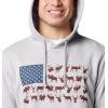 Columbia mens Phg Game Flag Ii HoodieHooded Sweatshirt(Cool Grey/Zinc Big Game Flag)