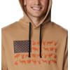Columbia mens Phg Game Flag Ii HoodieHooded Sweatshirt(Sahara  Cordovan Big Game Flag)