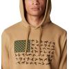 Columbia mens Phg Game Flag Ii HoodieHooded Sweatshirt(Sahara  Surplus Green Duck Flag)