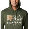 Columbia mens Phg Game Flag Ii HoodieHooded Sweatshirt(Surplus Green  Sahara Duck Flag)