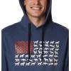 Columbia mens Phg Game Flag Ii HoodieHooded Sweatshirt(Zinc/Chalk Dog Flag)