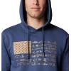 Columbia mens Phg Game Flag Ii HoodieHooded Sweatshirt(Zinc/Iron Cast + Blast Flag)