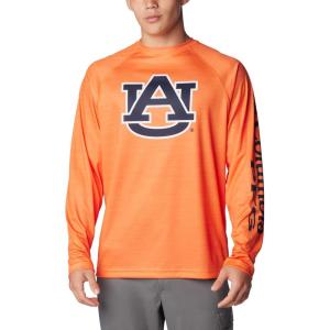 Columbia Mens Collegiate Terminal Tackle Heather Long Sleeve ShirtHiking Shirt(Aub – Spark Orange Heather)