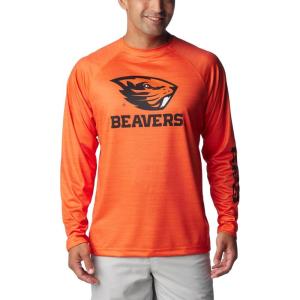 Columbia Mens Collegiate Terminal Tackle Heather Long Sleeve ShirtHiking Shirt(Osu – Tangy Orange Heather)
