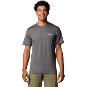 Columbia Men’s Kwick Hike Back Graphic Short Sleeve Tee(Black Heather/Linear View Multi)
