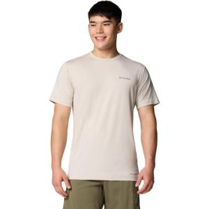 Columbia Men’s Kwick Hike Back Graphic Short Sleeve Tee(Dark Stone Heather/Planet Watch)