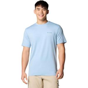 Columbia Men’s Kwick Hike Back Graphic Short Sleeve Tee(Ripple Blue Heather/Linear View Multi)