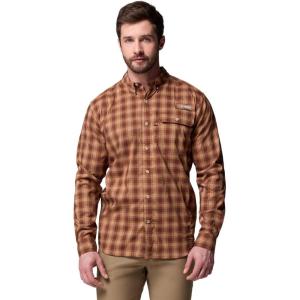 Columbia Men’s Sharptail Long Sleeve Yarn Dye Shirt(Camel Brown Triple Check)