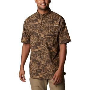 Columbia Mens Sharptail Short Sleeve ShirtSharptail Short Sleeve Shirt(Cordovan Flyin High Print)