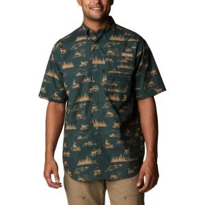 Columbia Mens Sharptail Short Sleeve ShirtSharptail Short Sleeve Shirt(Dark Forest High Country Print)