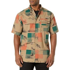 Columbia Mens Sharptail Short Sleeve ShirtSharptail Short Sleeve Shirt(Flax Checkered Woodsman Print)