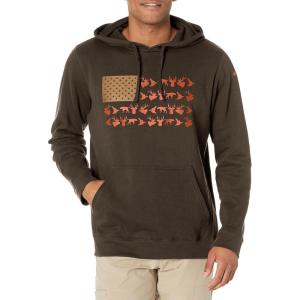 Columbia mens Phg Game Flag Ii HoodieHooded Sweatshirt(Cordovan  Blaze Big Game Flag)