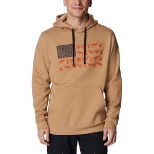 Columbia mens Phg Game Flag Ii HoodieHooded Sweatshirt(Sahara  Cordovan Big Game Flag)