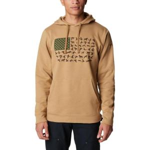 Columbia mens Phg Game Flag Ii HoodieHooded Sweatshirt(Sahara  Surplus Green Duck Flag)