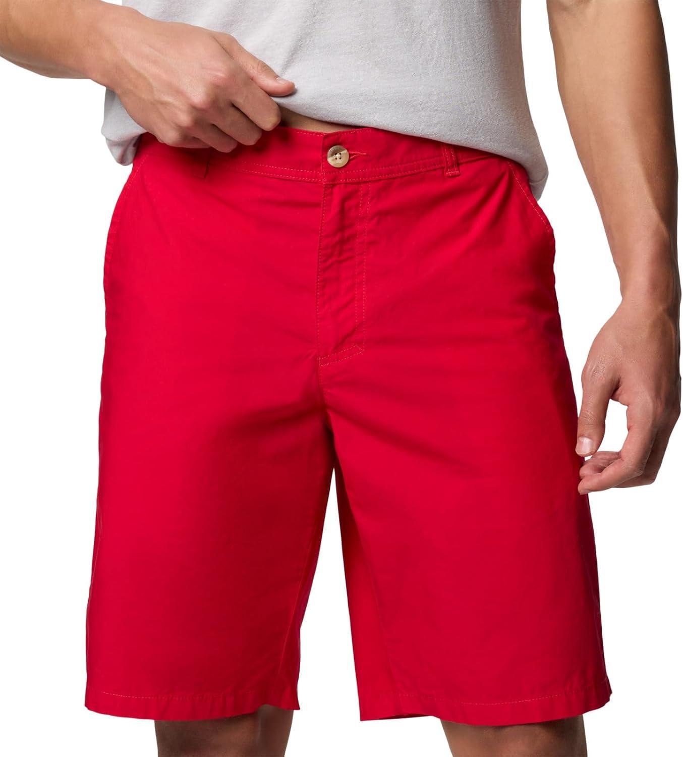 imageColumbia Mens Washed Out Short Cotton Classic FitMountain Red