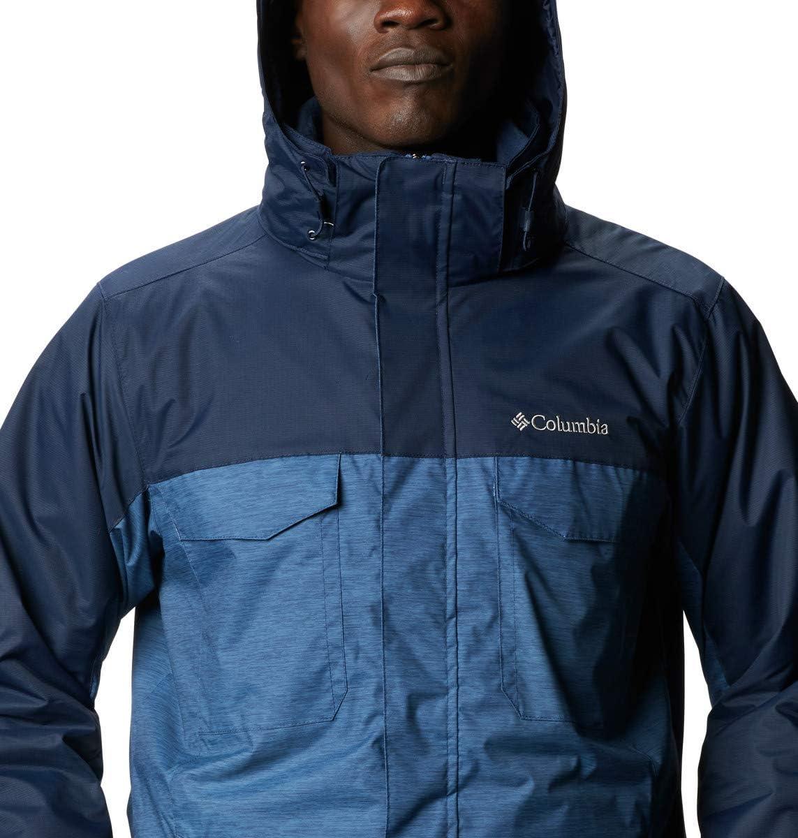 imageColumbia Mens Timberline Triple Interchange Winter JacketNight Tide Jacquard TextureColl Navy