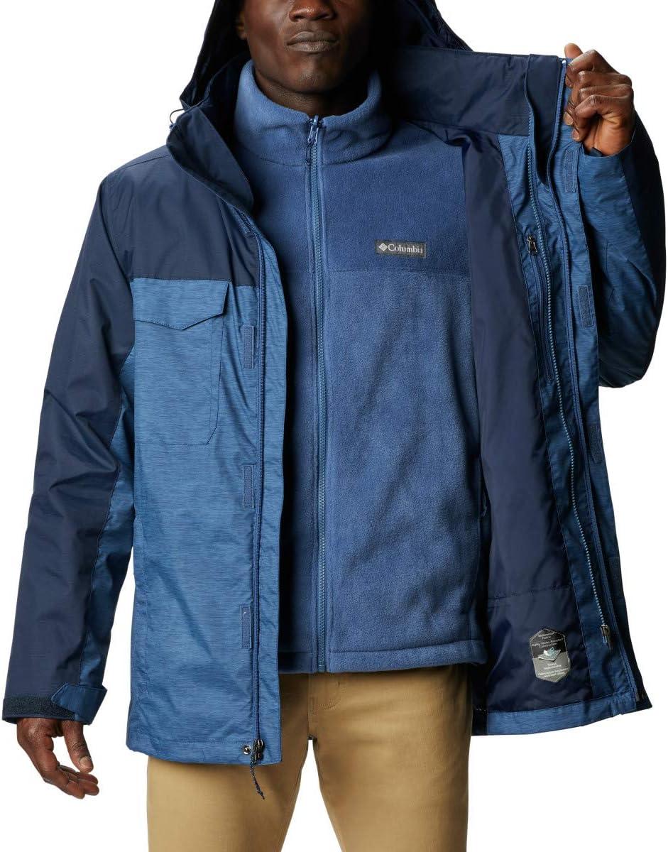 imageColumbia Mens Timberline Triple Interchange Winter JacketNight Tide Jacquard TextureColl Navy