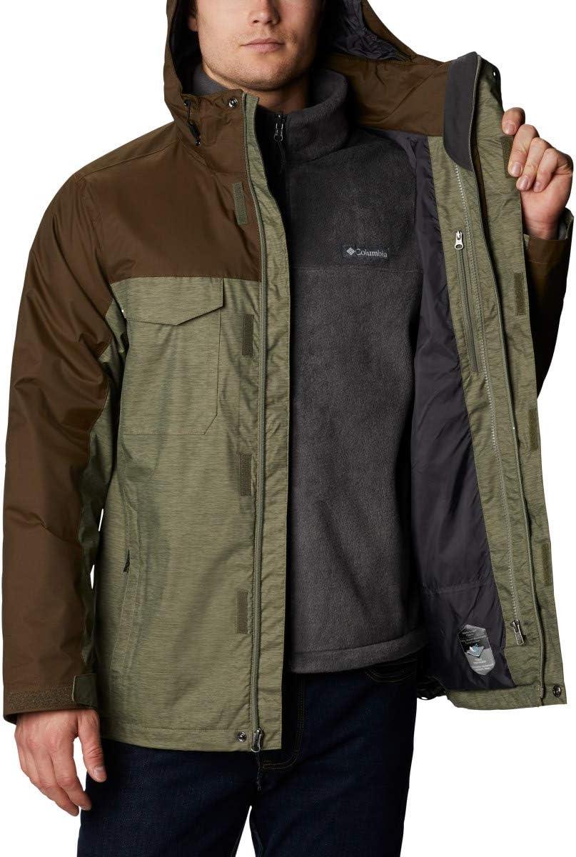 imageColumbia Mens Timberline Triple Interchange Winter JacketStone Green Jacquard TextureOlive Green