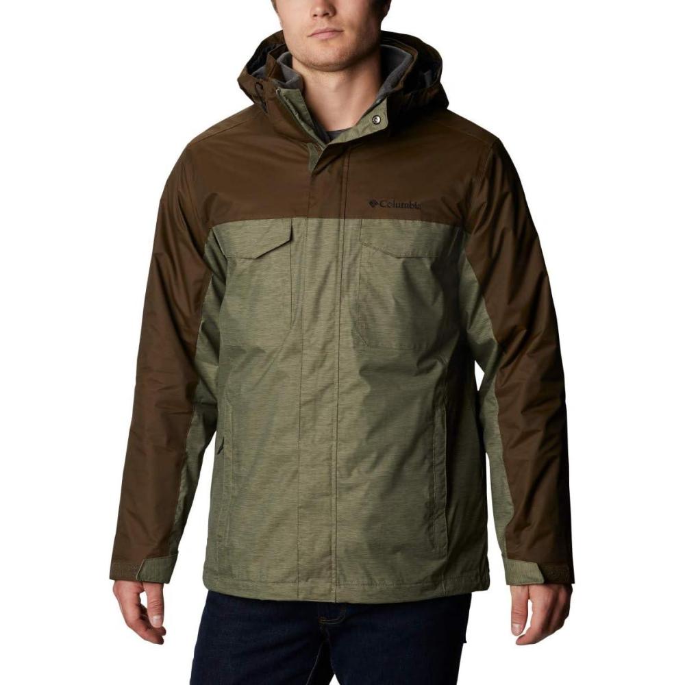 imageColumbia Mens Timberline Triple Interchange Winter JacketStone Green Jacquard TextureOlive Green