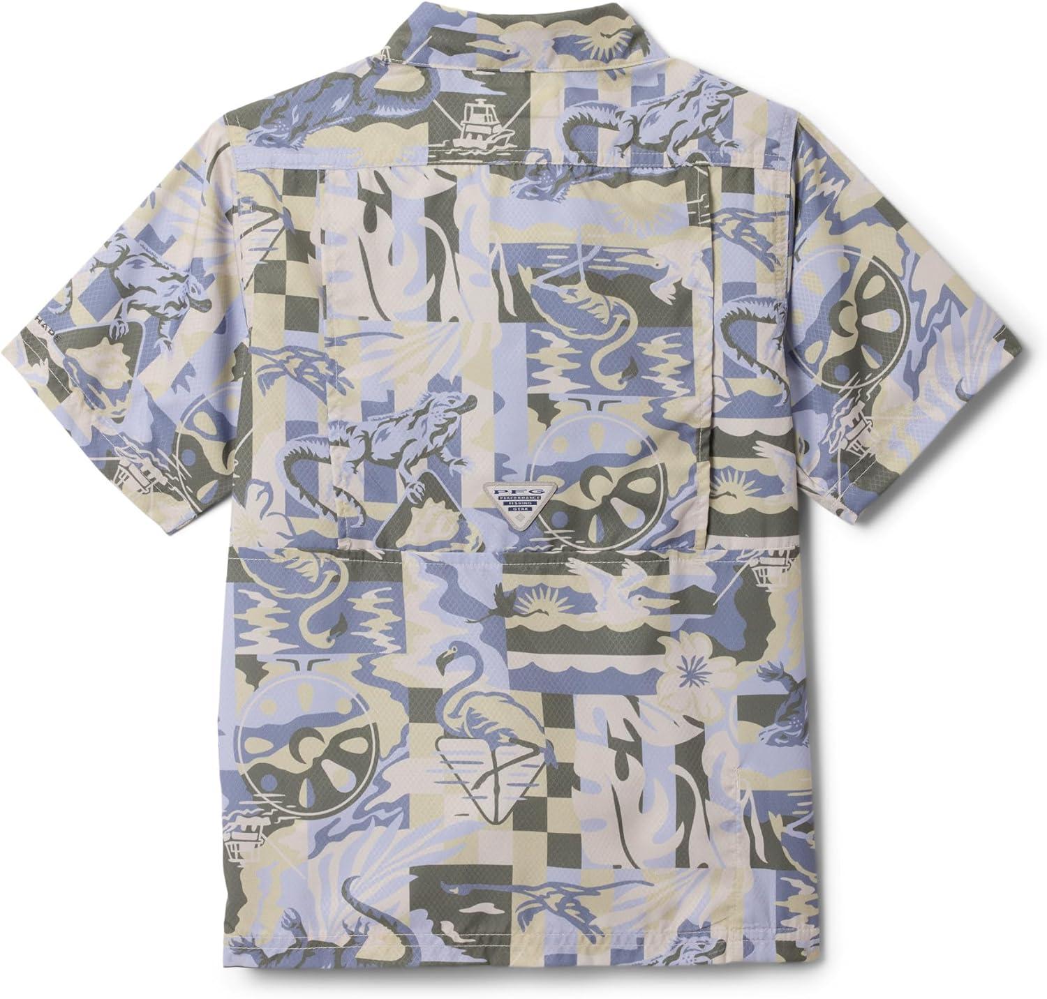 imageColumbia Boys PFG Super Slack Tide Short Sleeve Camp ShirtSerpentine Saltwaters