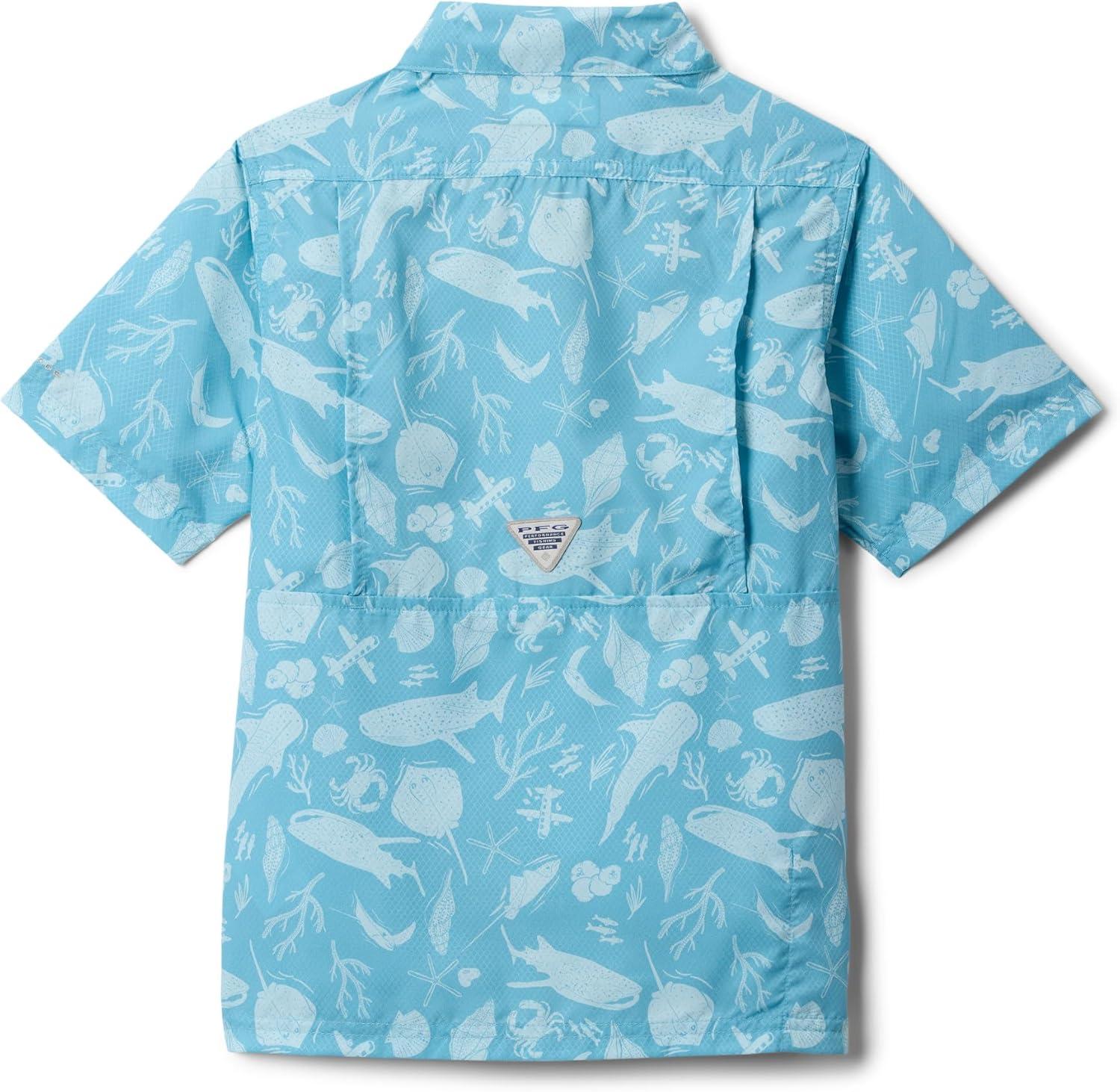 imageColumbia Boys PFG Super Slack Tide Short Sleeve Camp ShirtVintage Blue Undersea