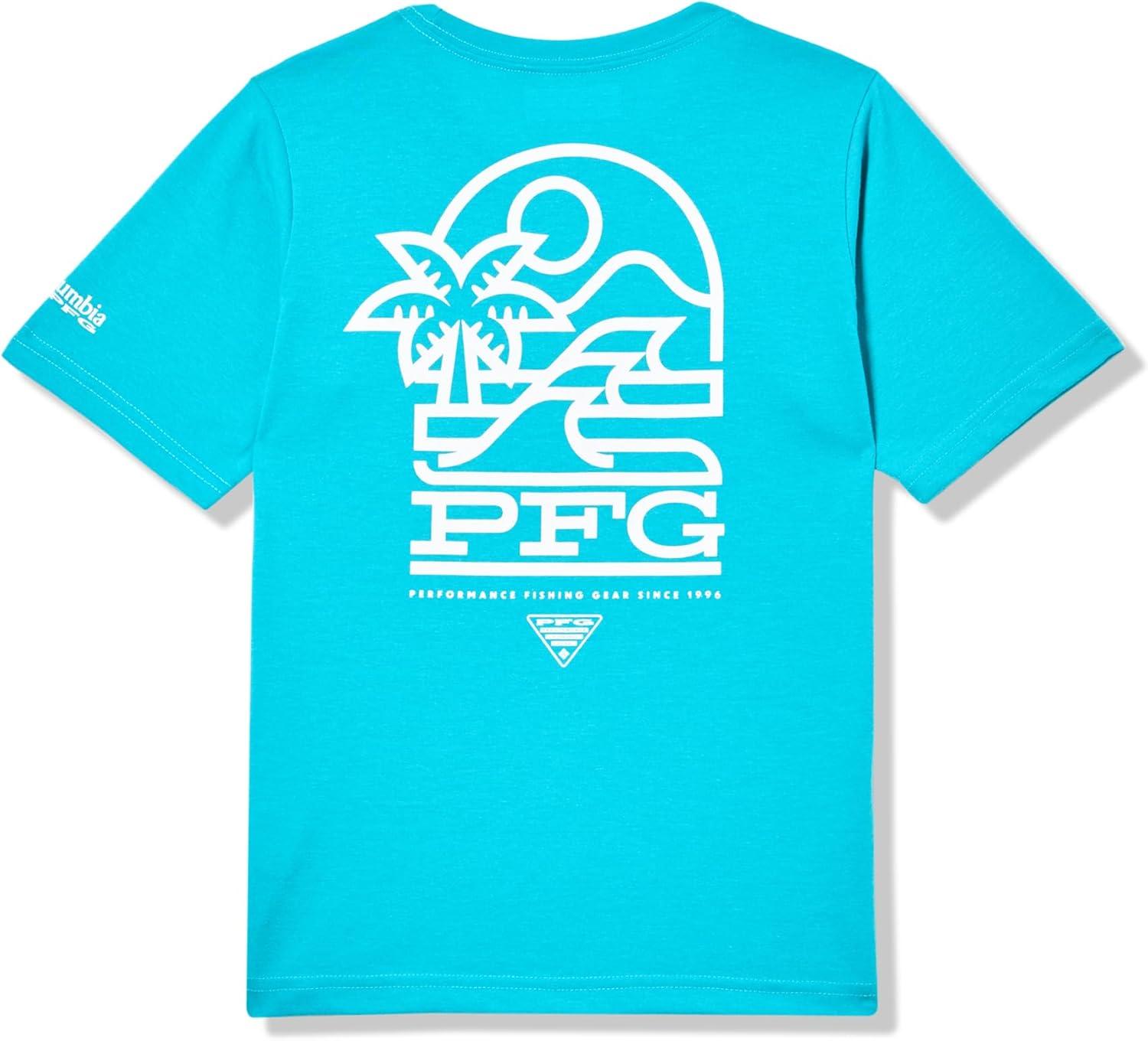imageColumbia Boys PFG Palm Waves Short Sleeve TeeOcean Teal