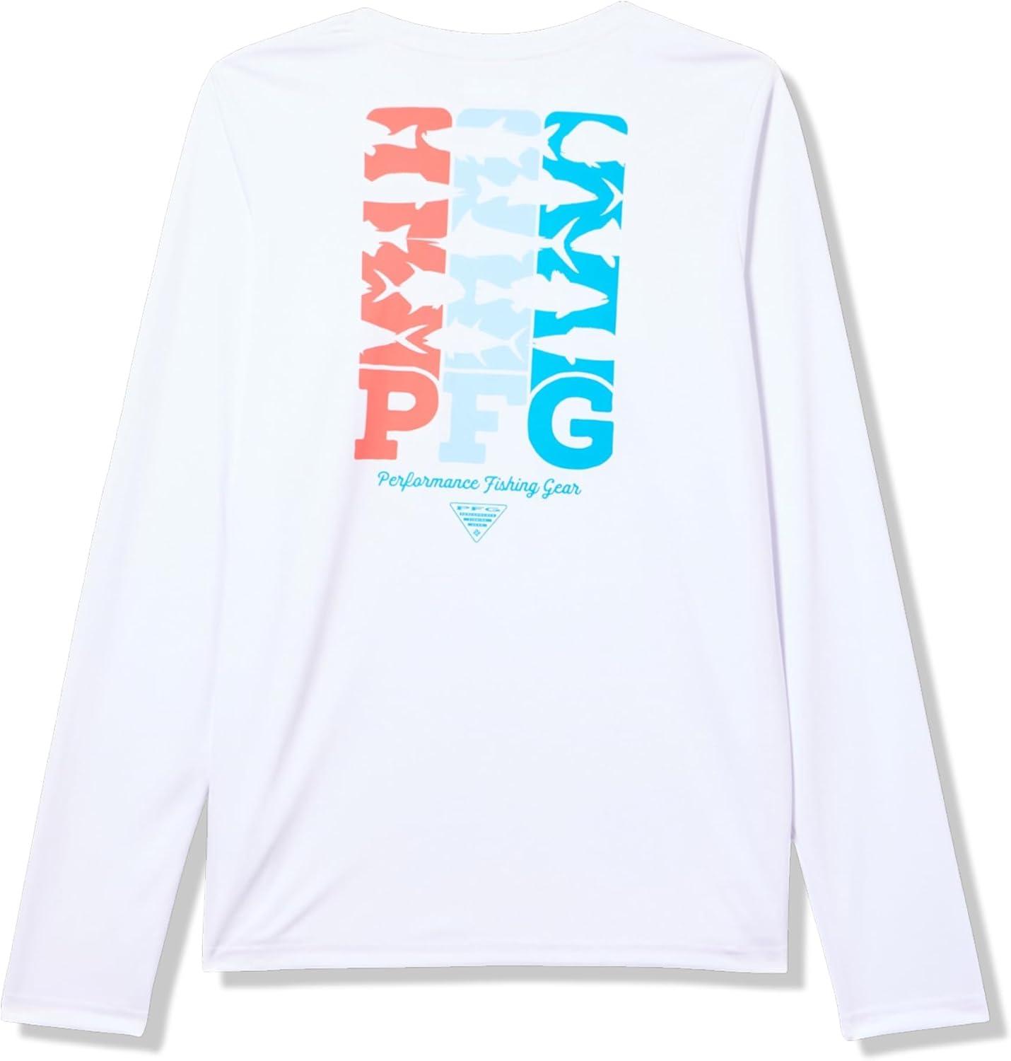 imageColumbia Boys Terminal Tackle PFG Fish Bars Long SleeveWhite Graphic